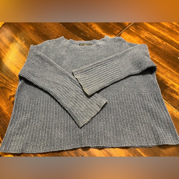 Peruvian Connection Textured Knit Sweater Women’s M Long Sleeve Dusty Blue Pima - Picture 3 of 11